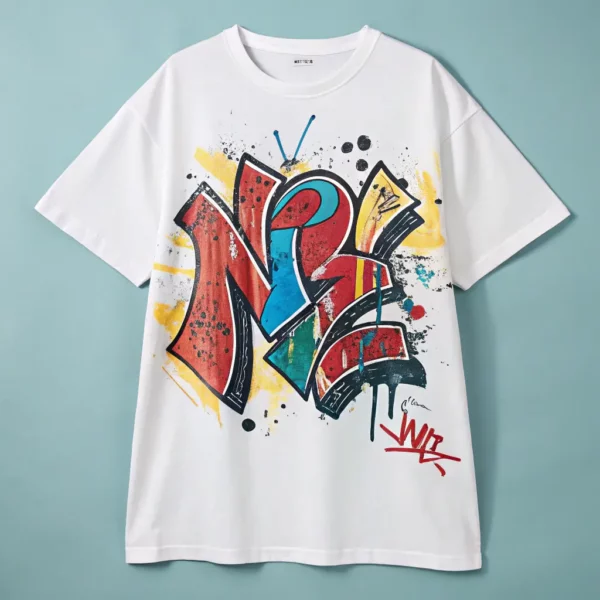 Graffiti Print Oversized Tee